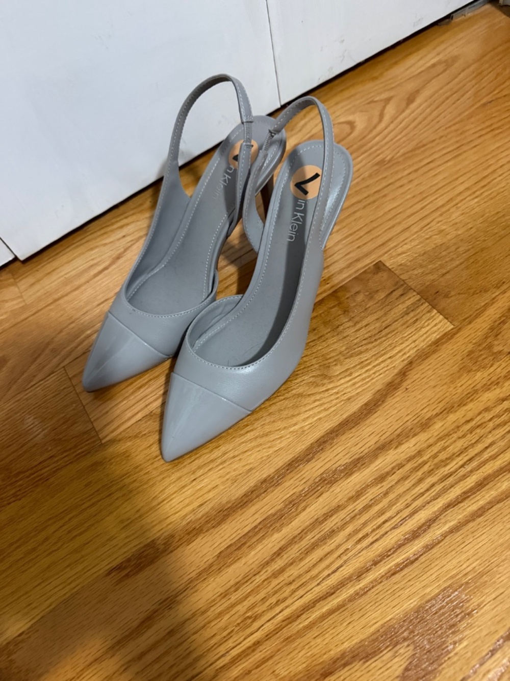 Calvin Klein Grey Slingback Heels - Picture 2 of 3